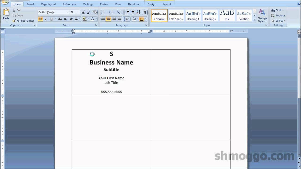 how to print multiple business cards on one sheet in word 1