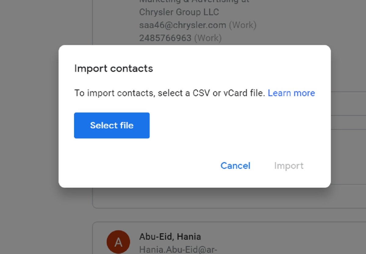 import business cards into google contacts 4