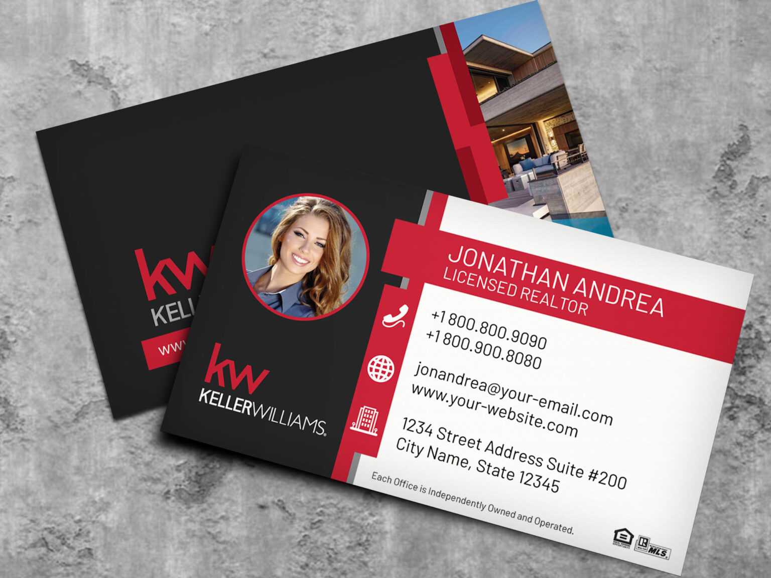 keller williams business cards templates 2