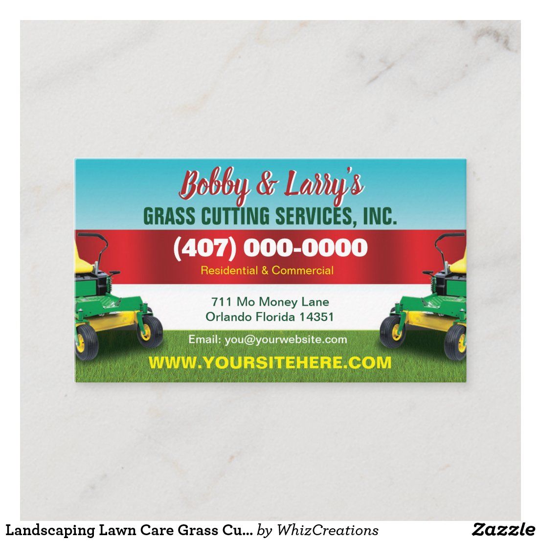 lawn care business cards templates 3