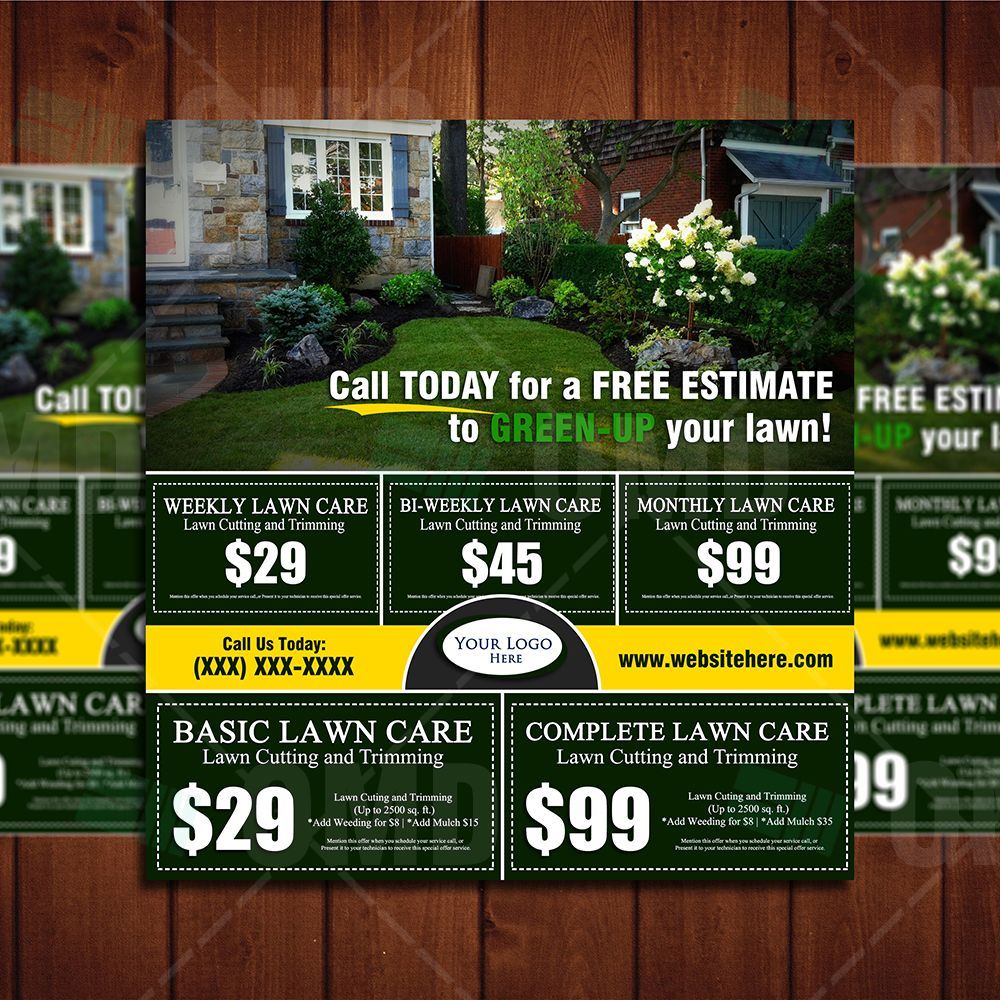lawn mowing lawn care business cards 4