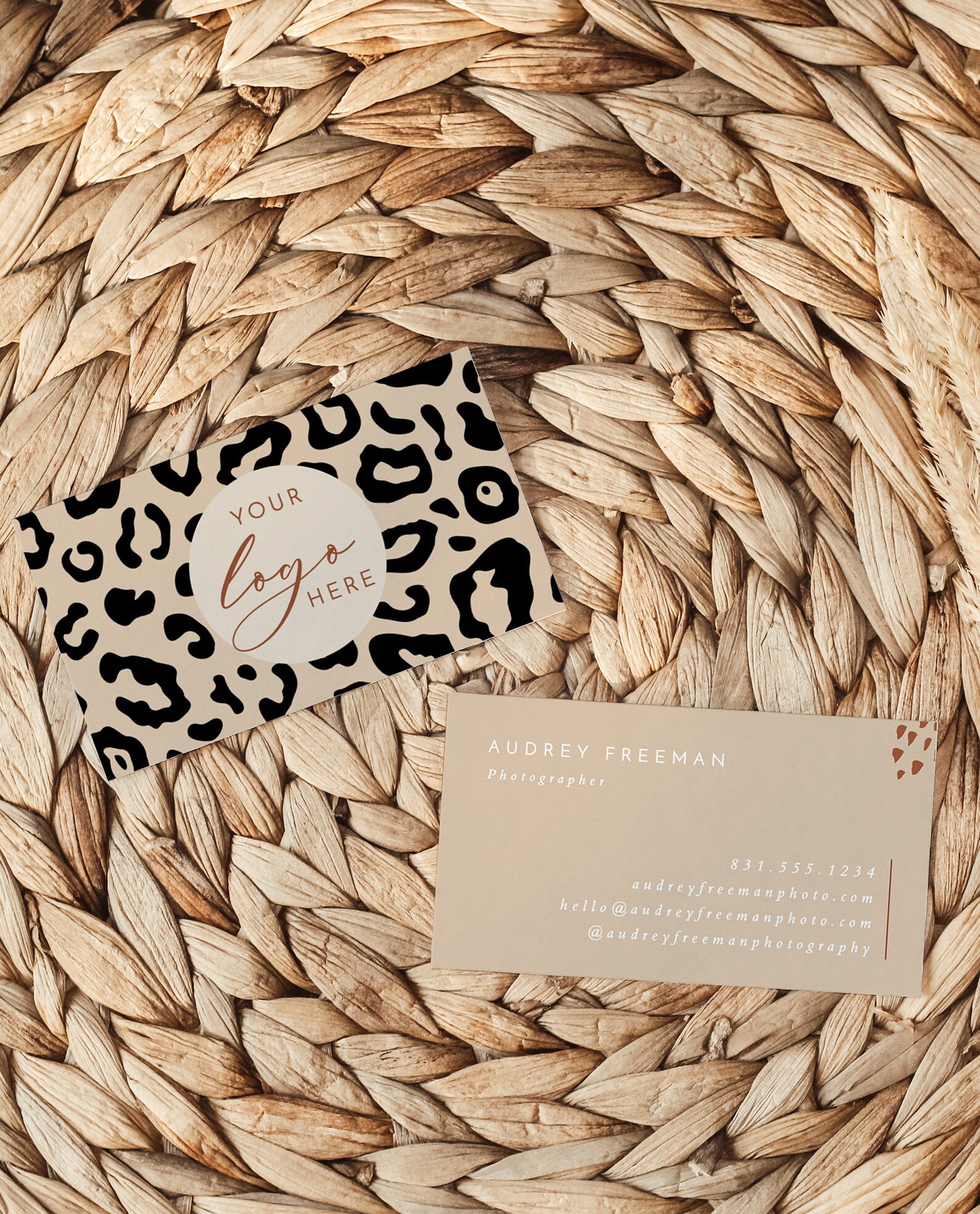 leopard print business cards 2
