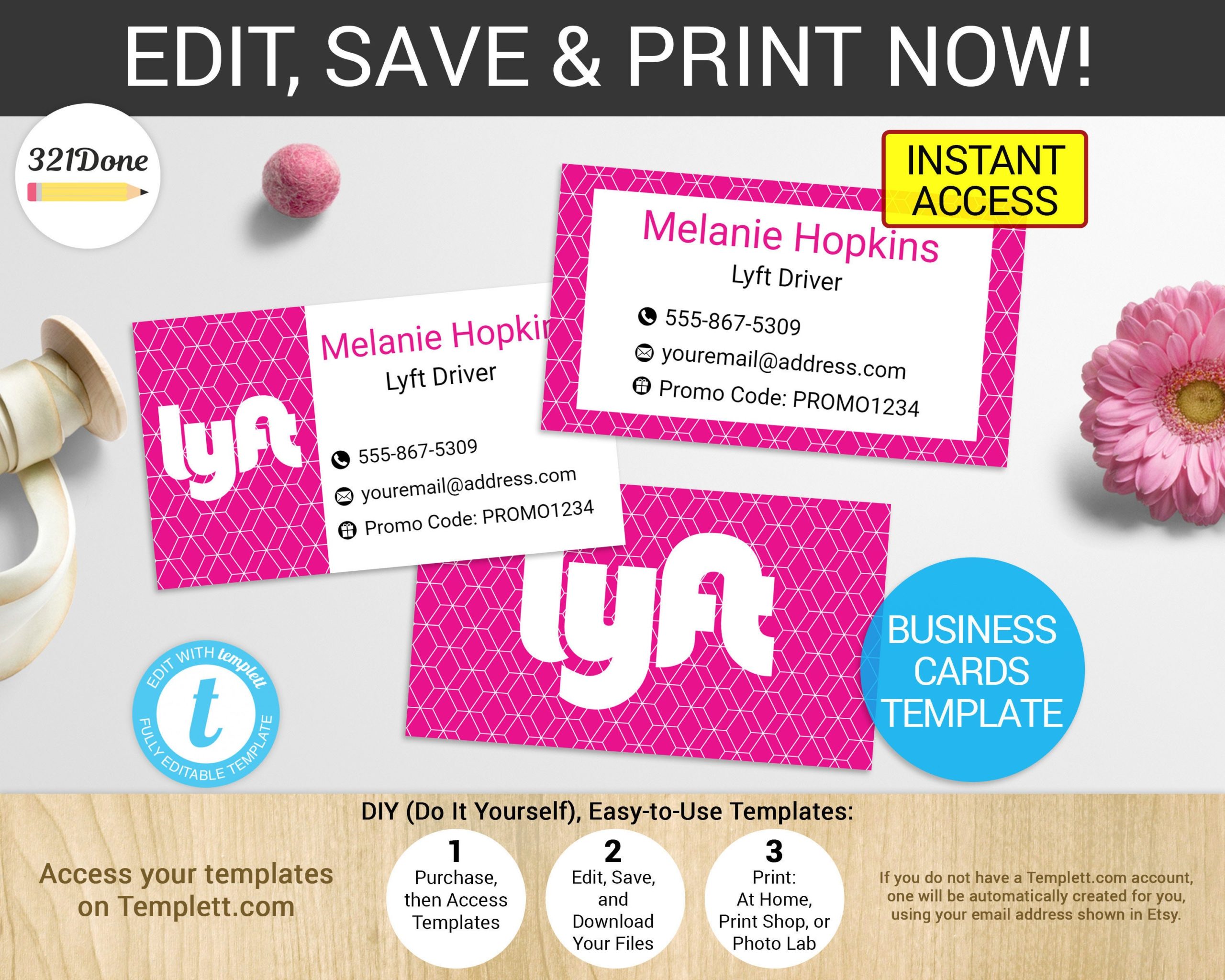 lyft business cards template 3