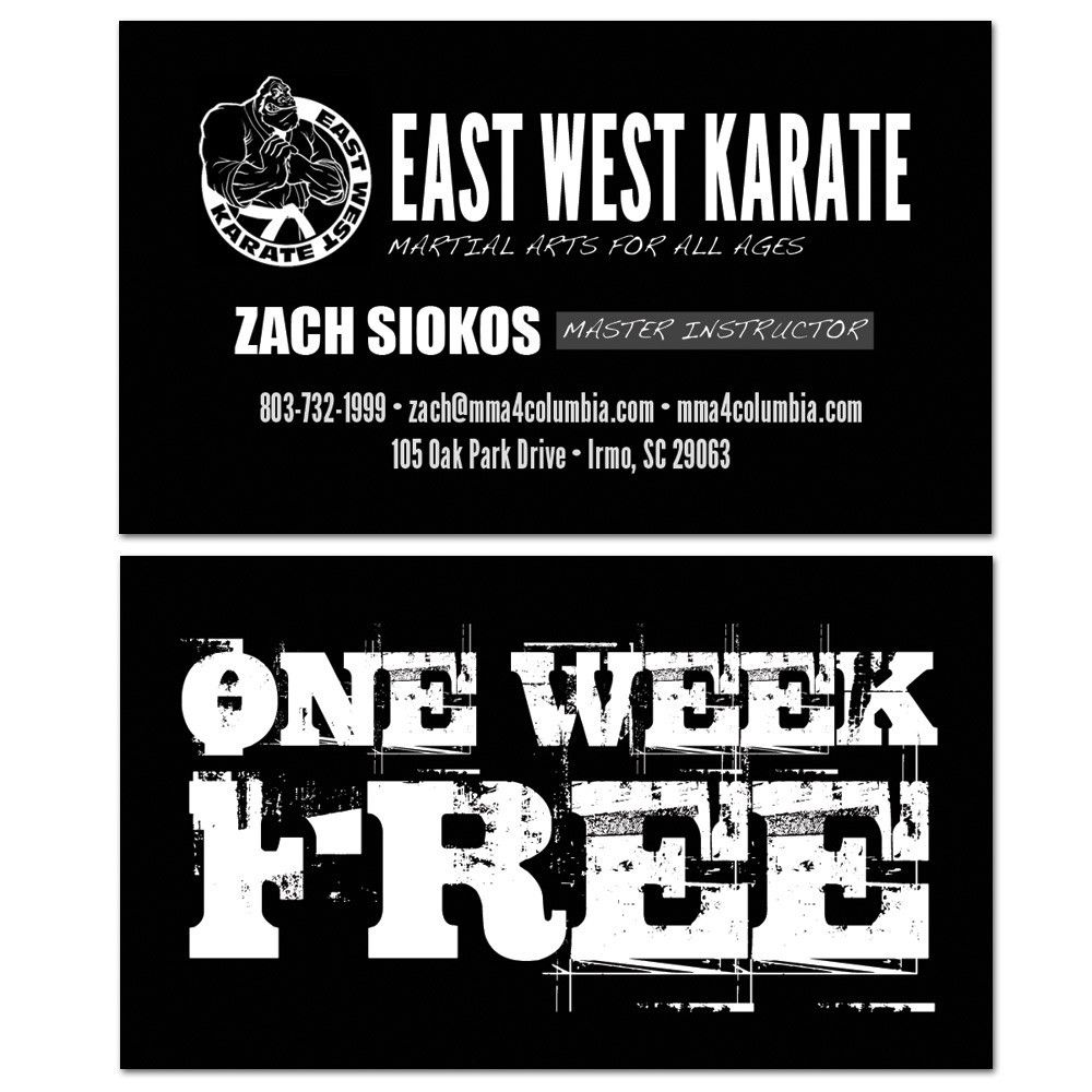 martial arts business cards 1