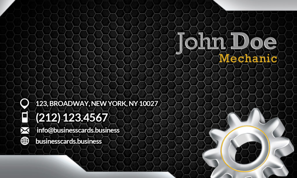 mechanic business cards templates free 2