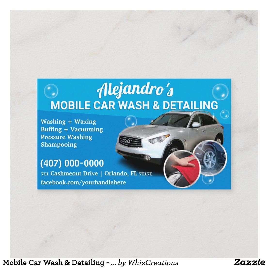 mobile car detailing business cards 2