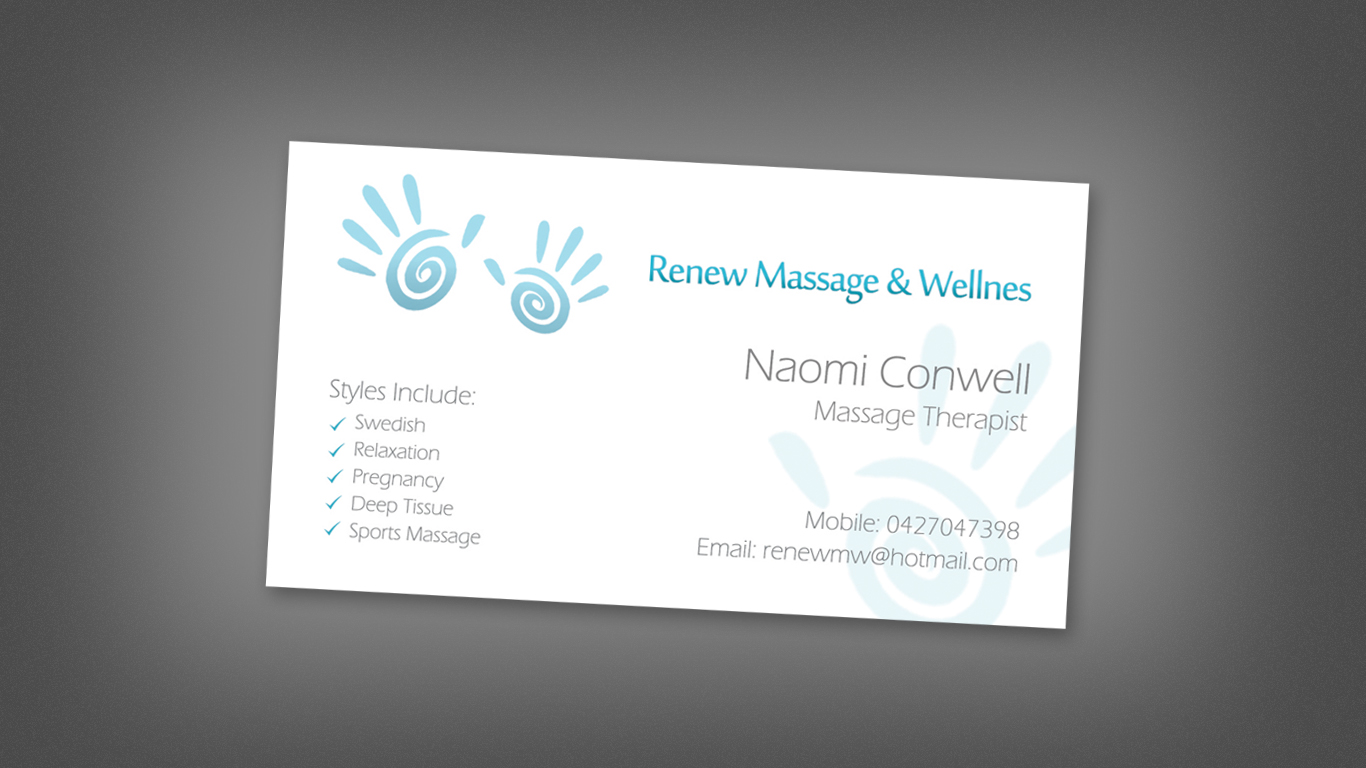 mobile massage business cards 2