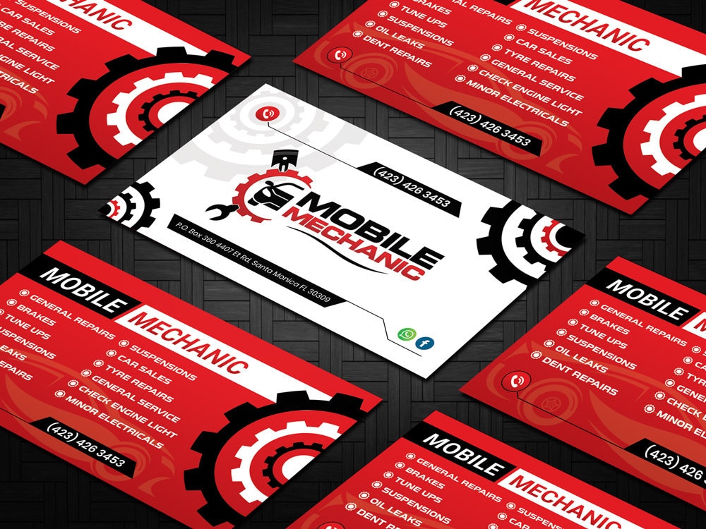 mobile mechanic business cards 1