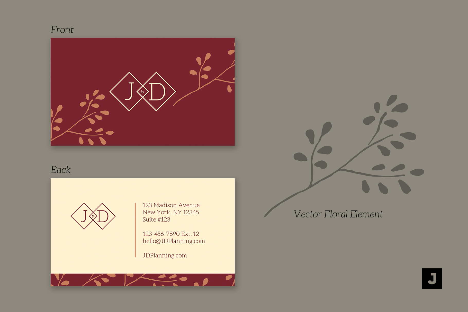 monogram business cards 3