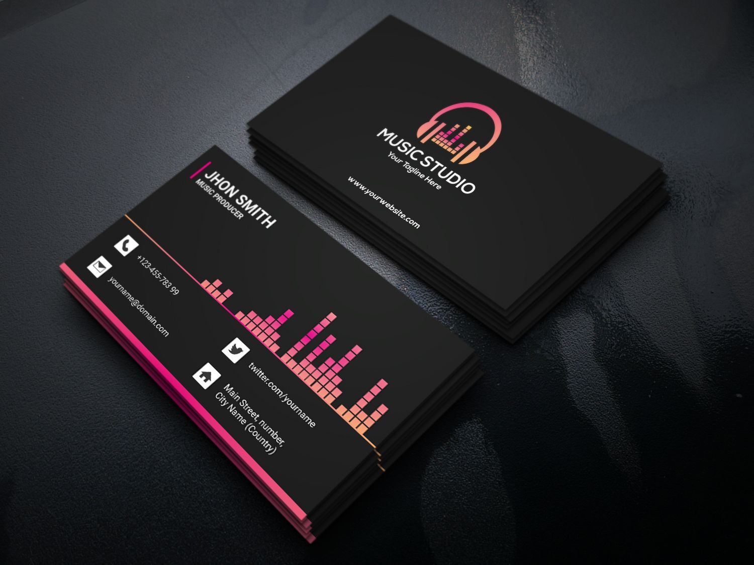 music band business cards 1