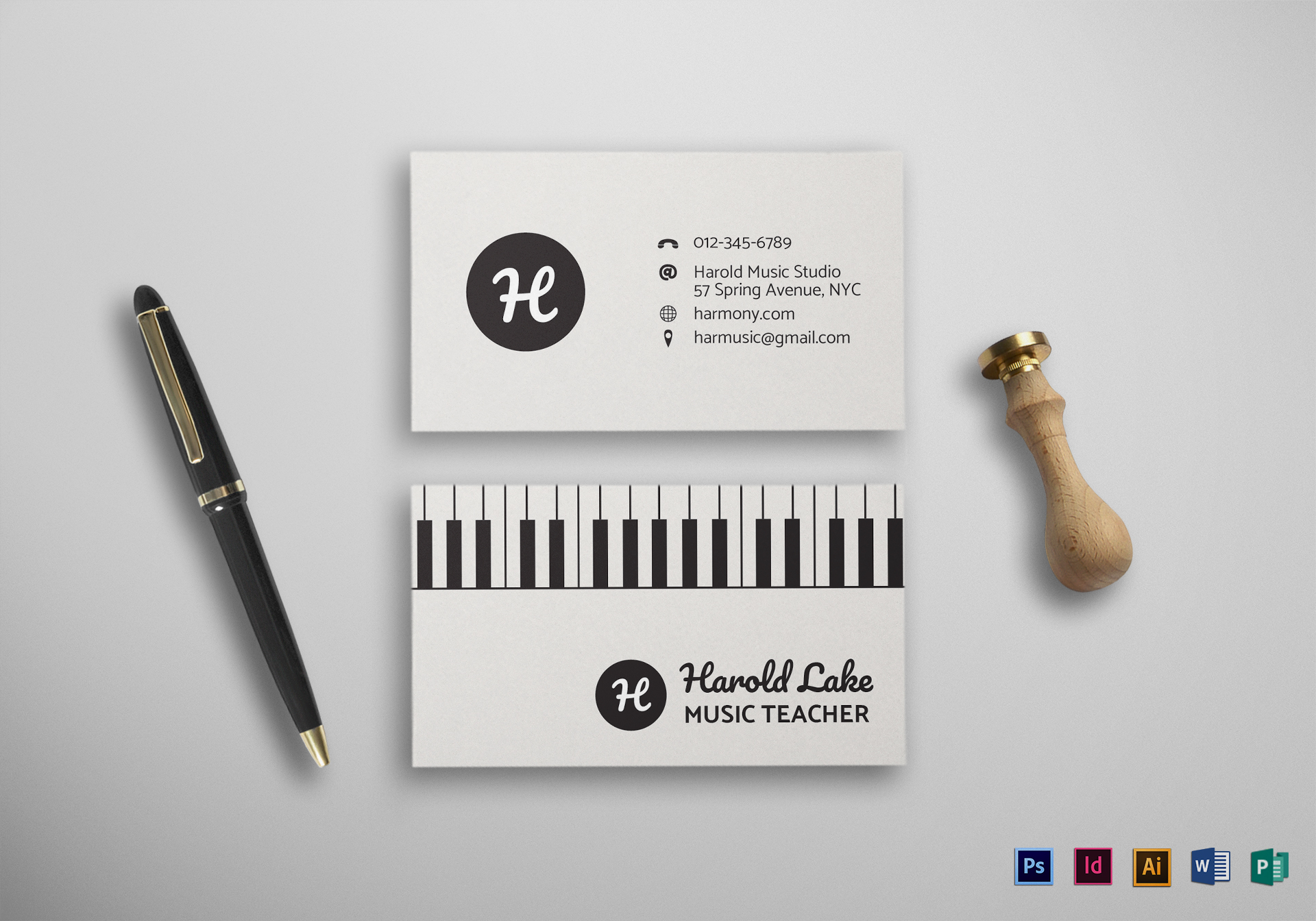 music business cards template 2