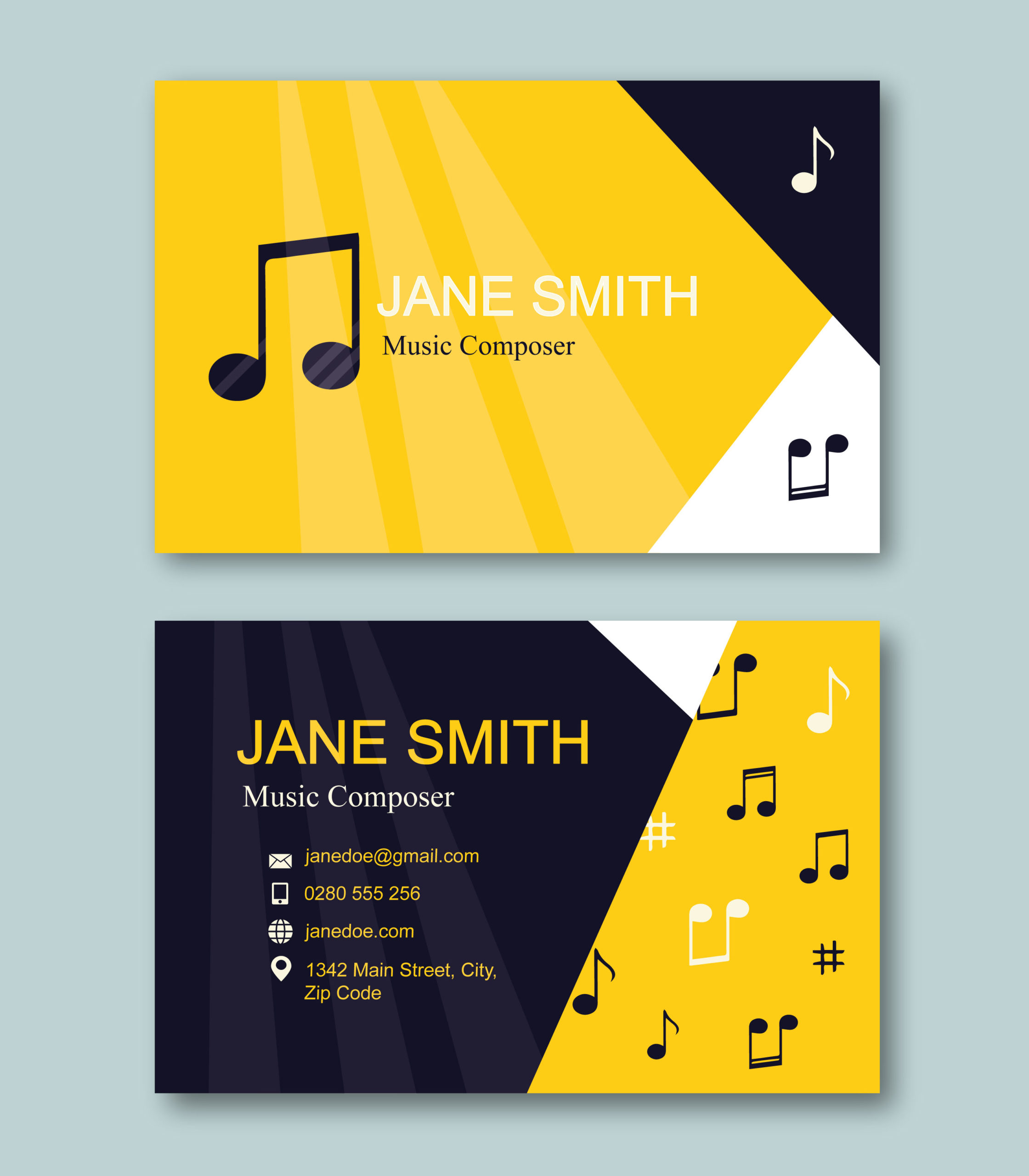 music business cards template 4