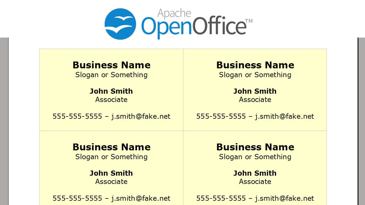 openoffice business cards 2