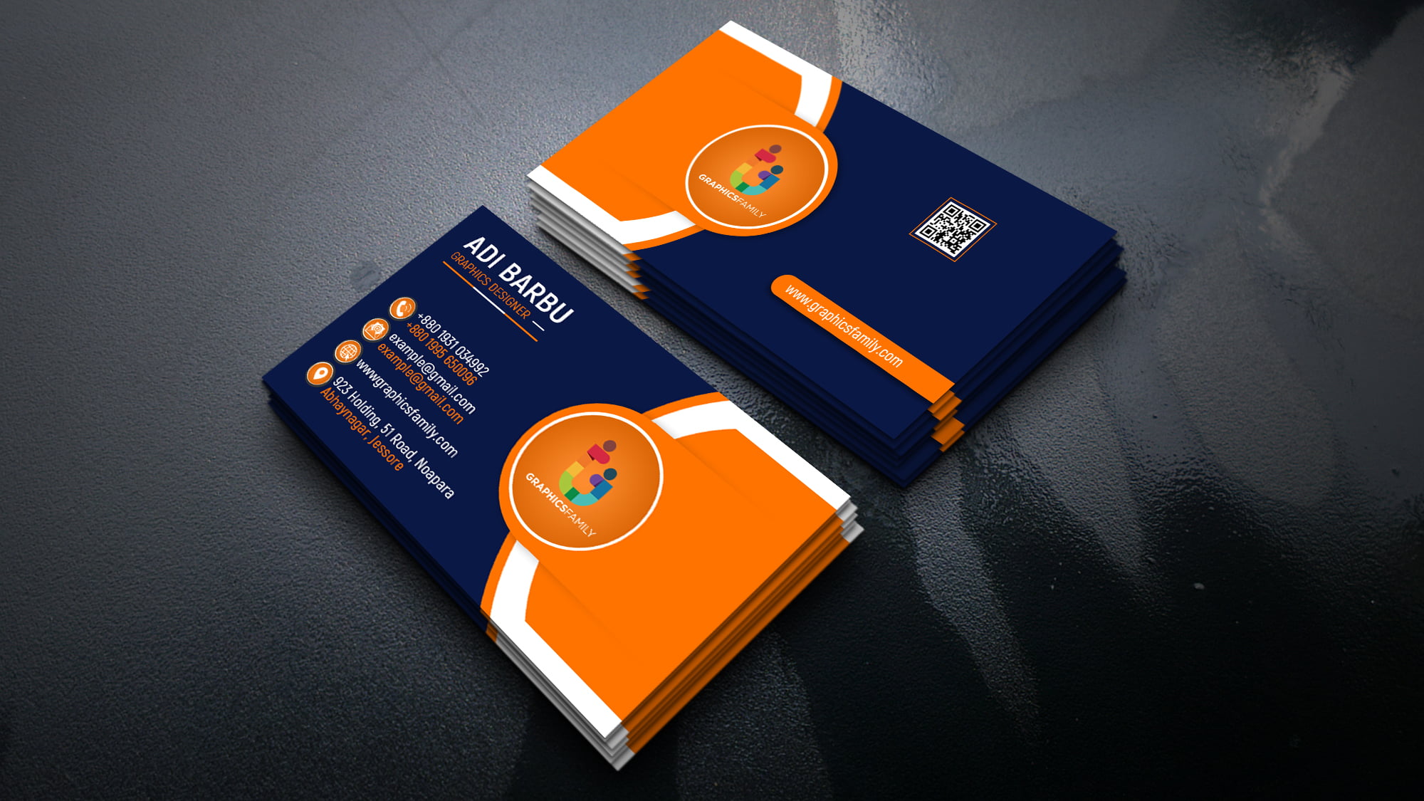 orange business cards 1
