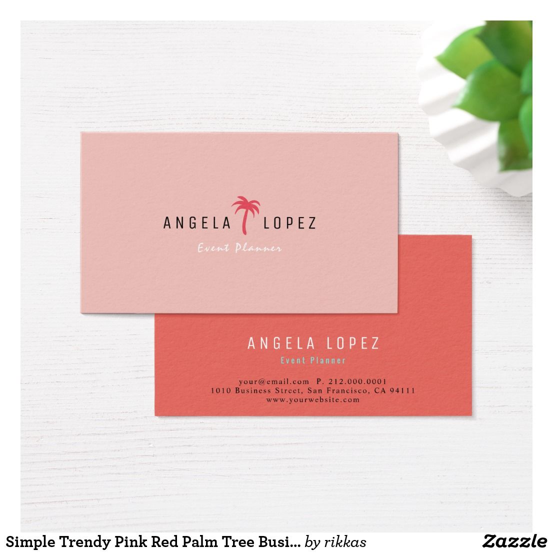 palm tree business cards 2