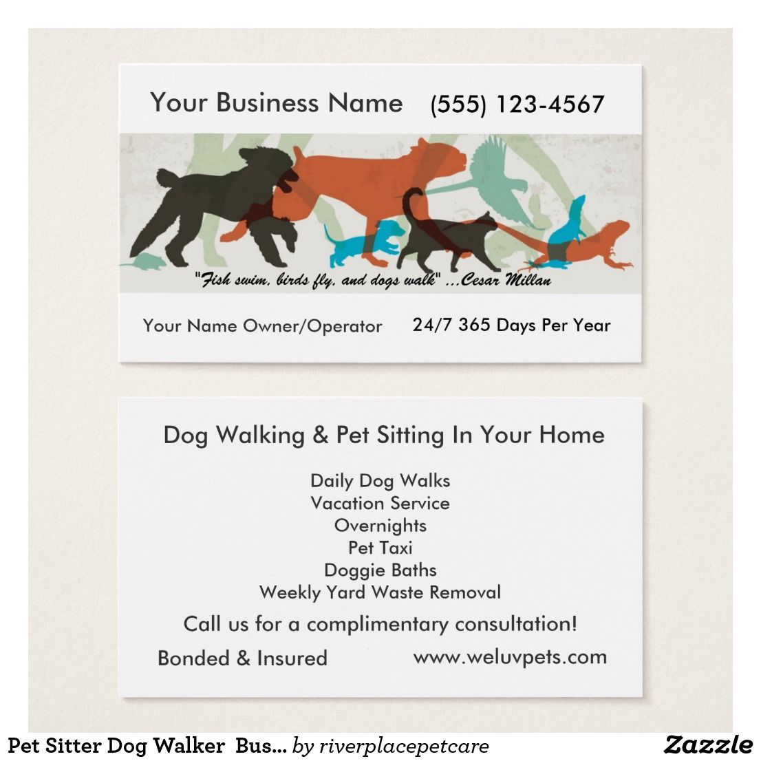 pet sitter business cards 5