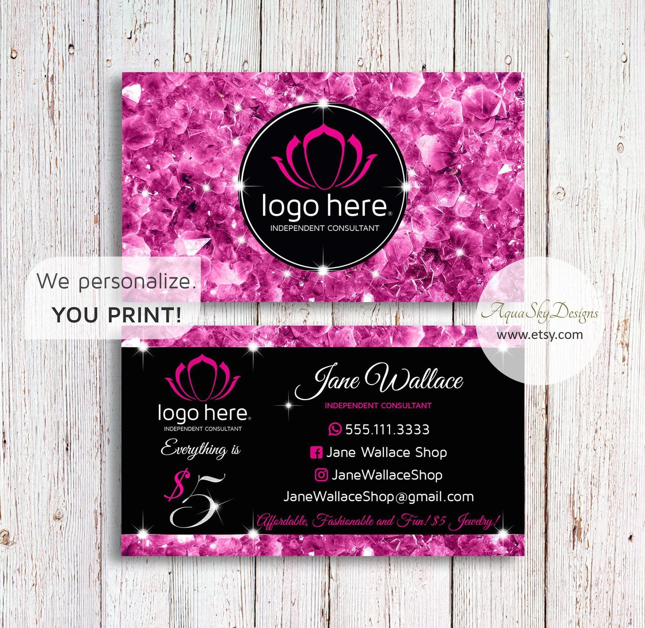 pink and black business cards 1