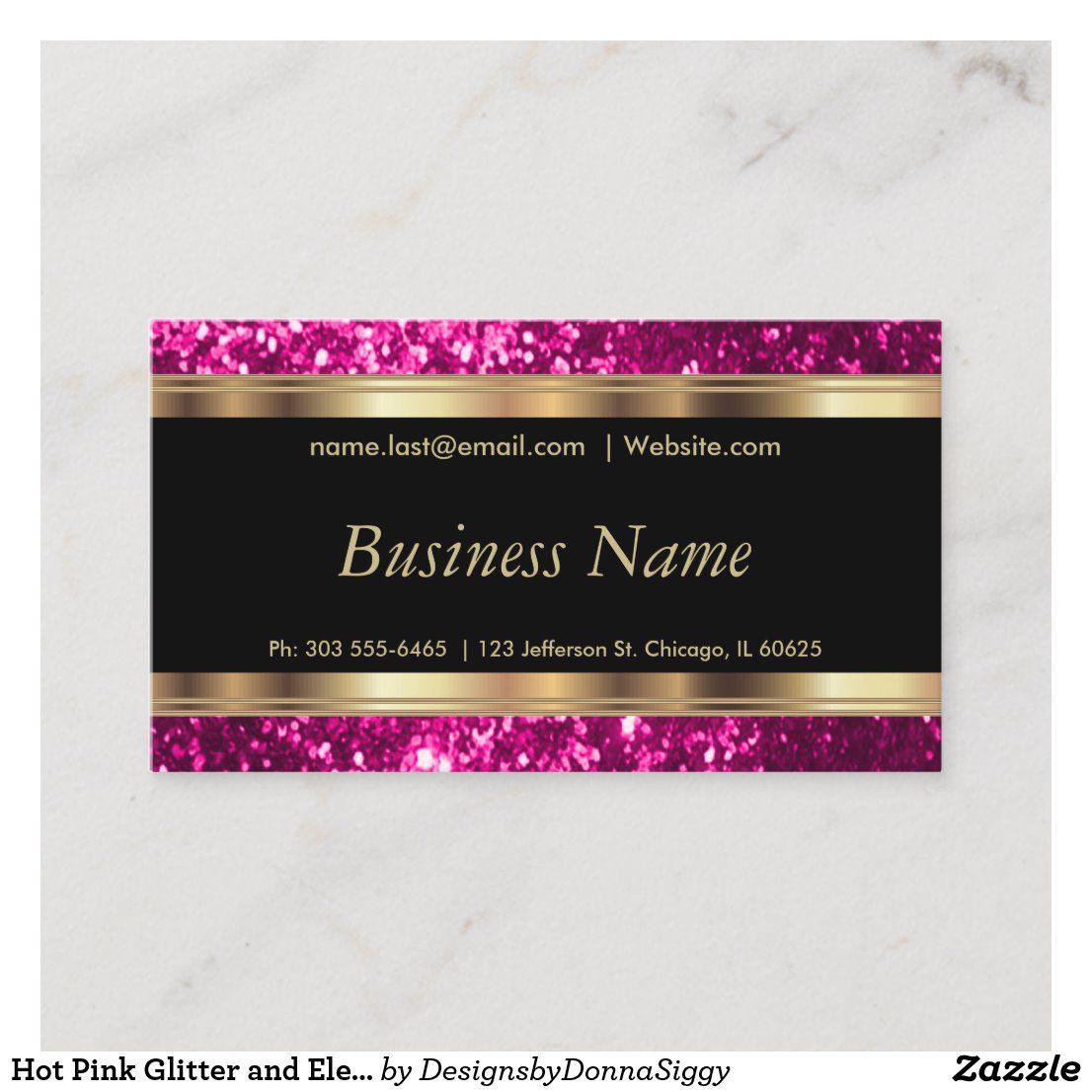 pink and gold business cards 1