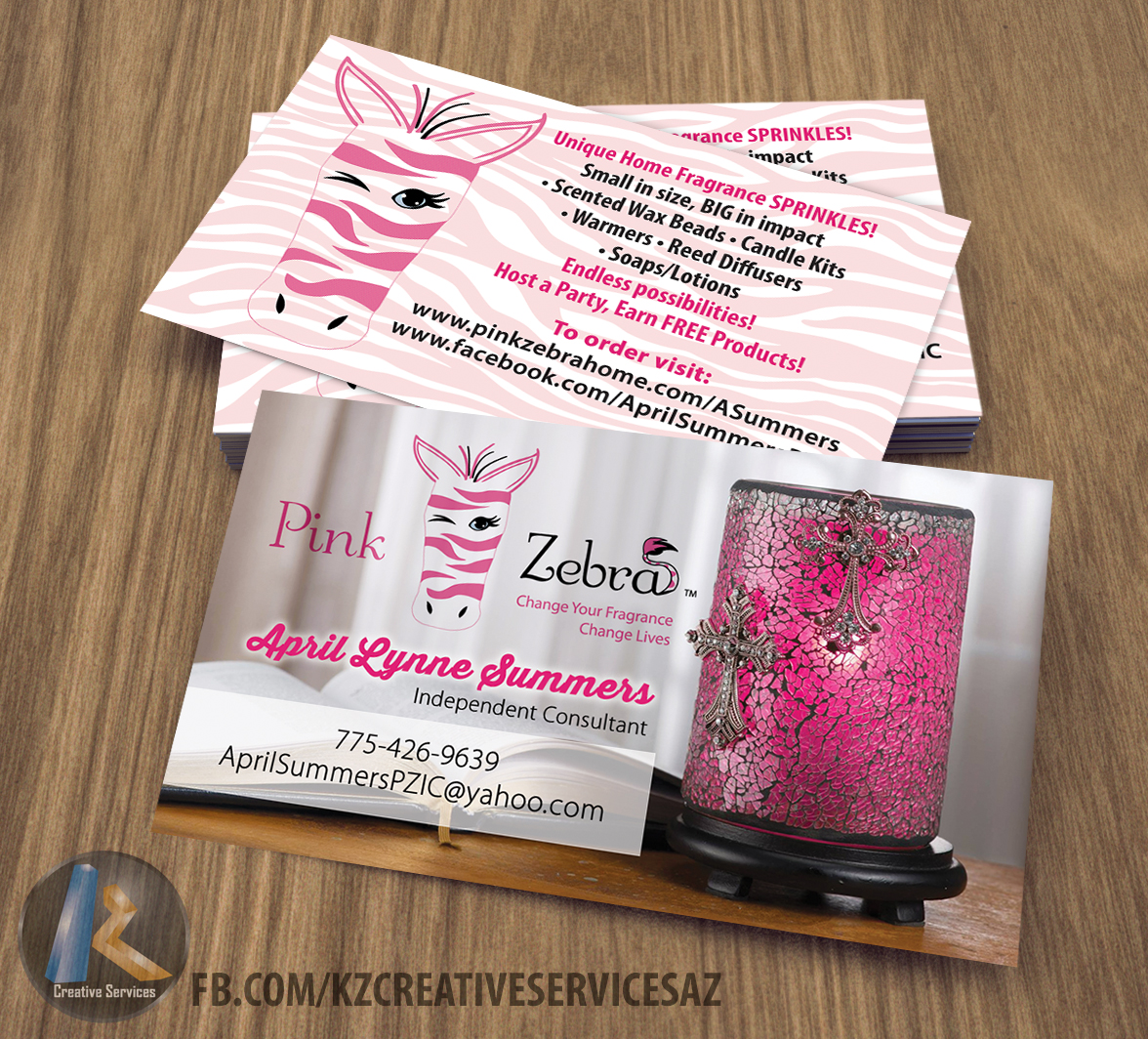 pink zebra business cards 1