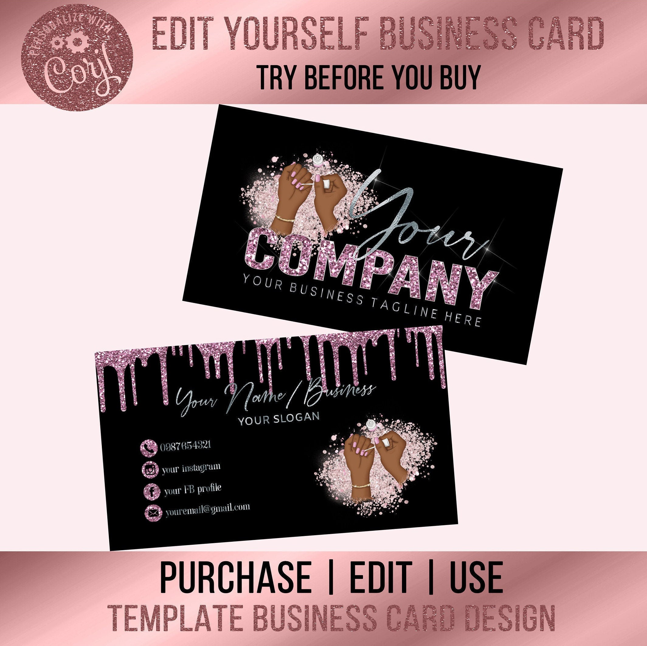 press on nail business cards 3