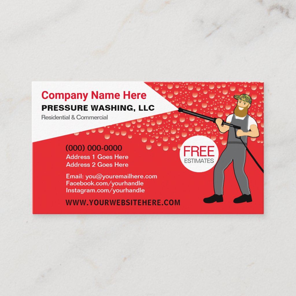 pressure washing business cards template 3