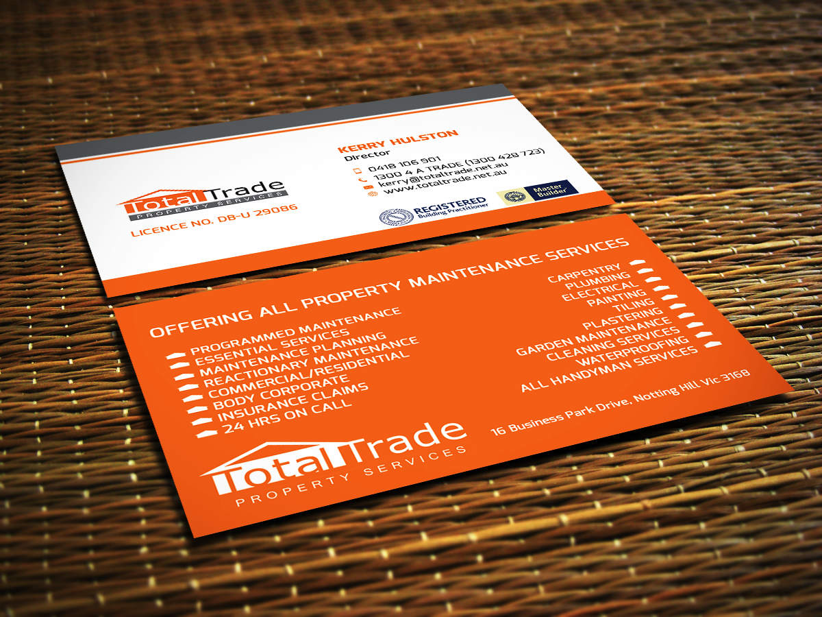 property maintenance business cards 3