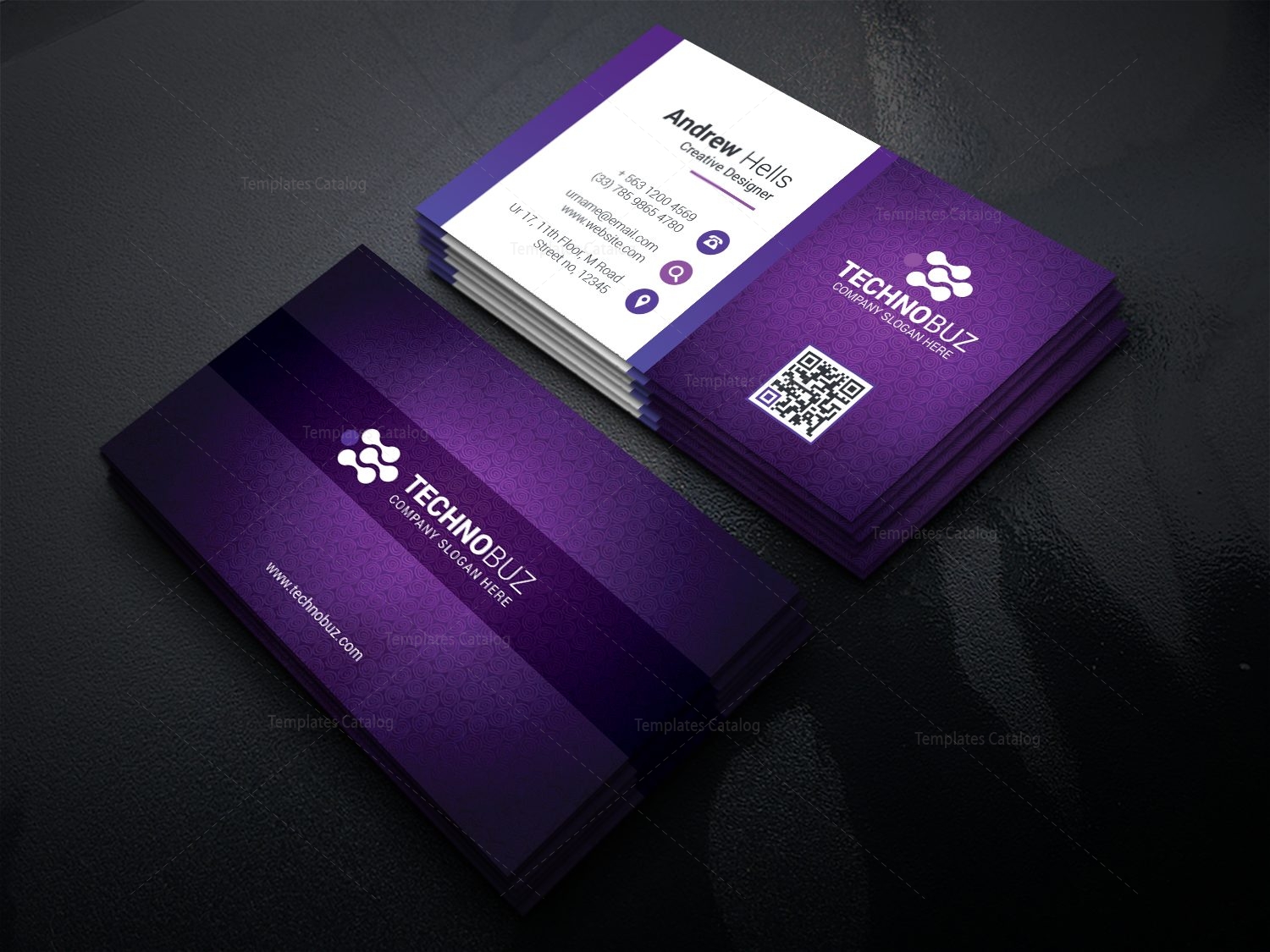 purple business cards 1