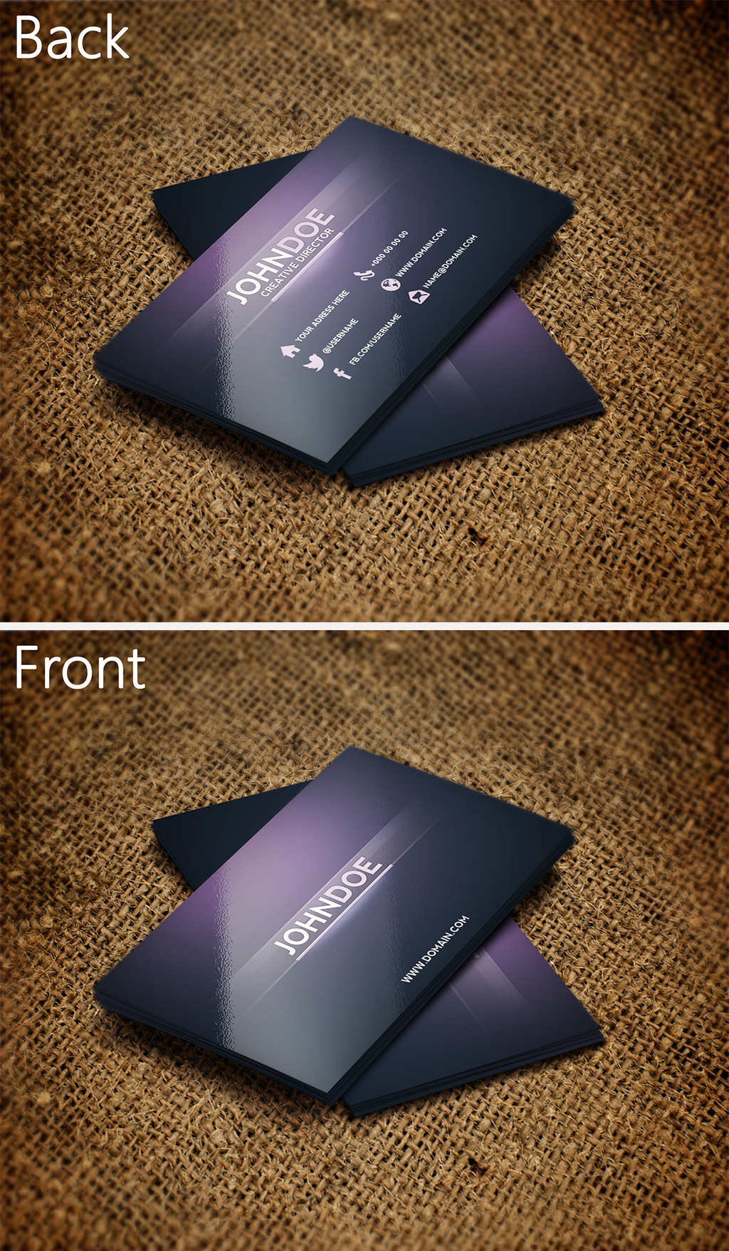 purple business cards 2