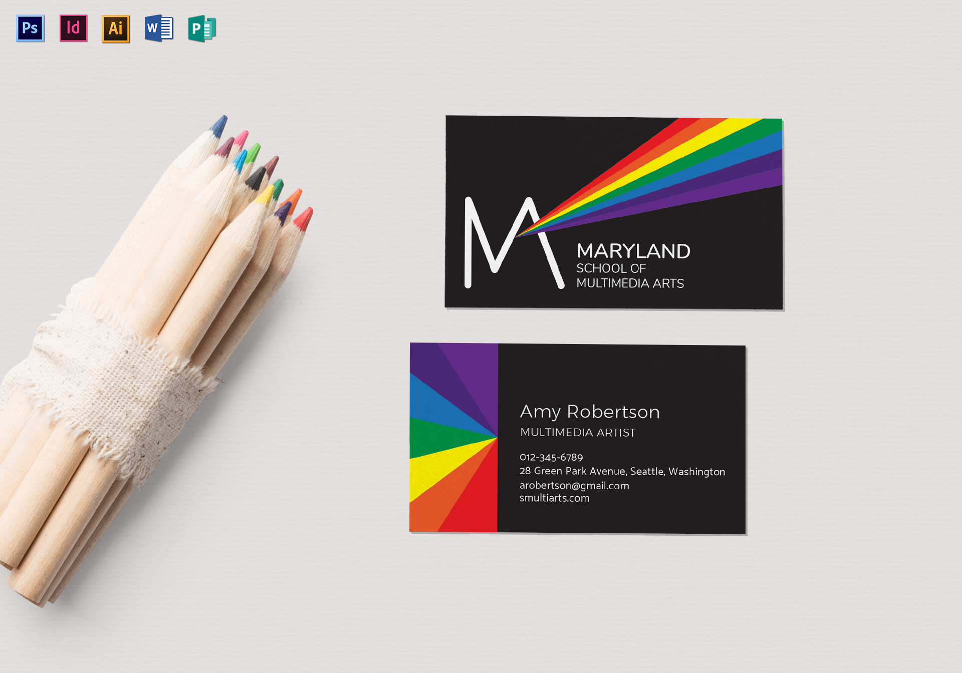 rainbow business cards 1