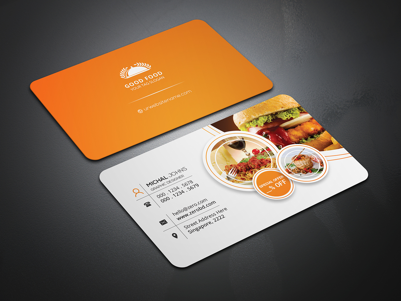 restaurant business cards examples 1