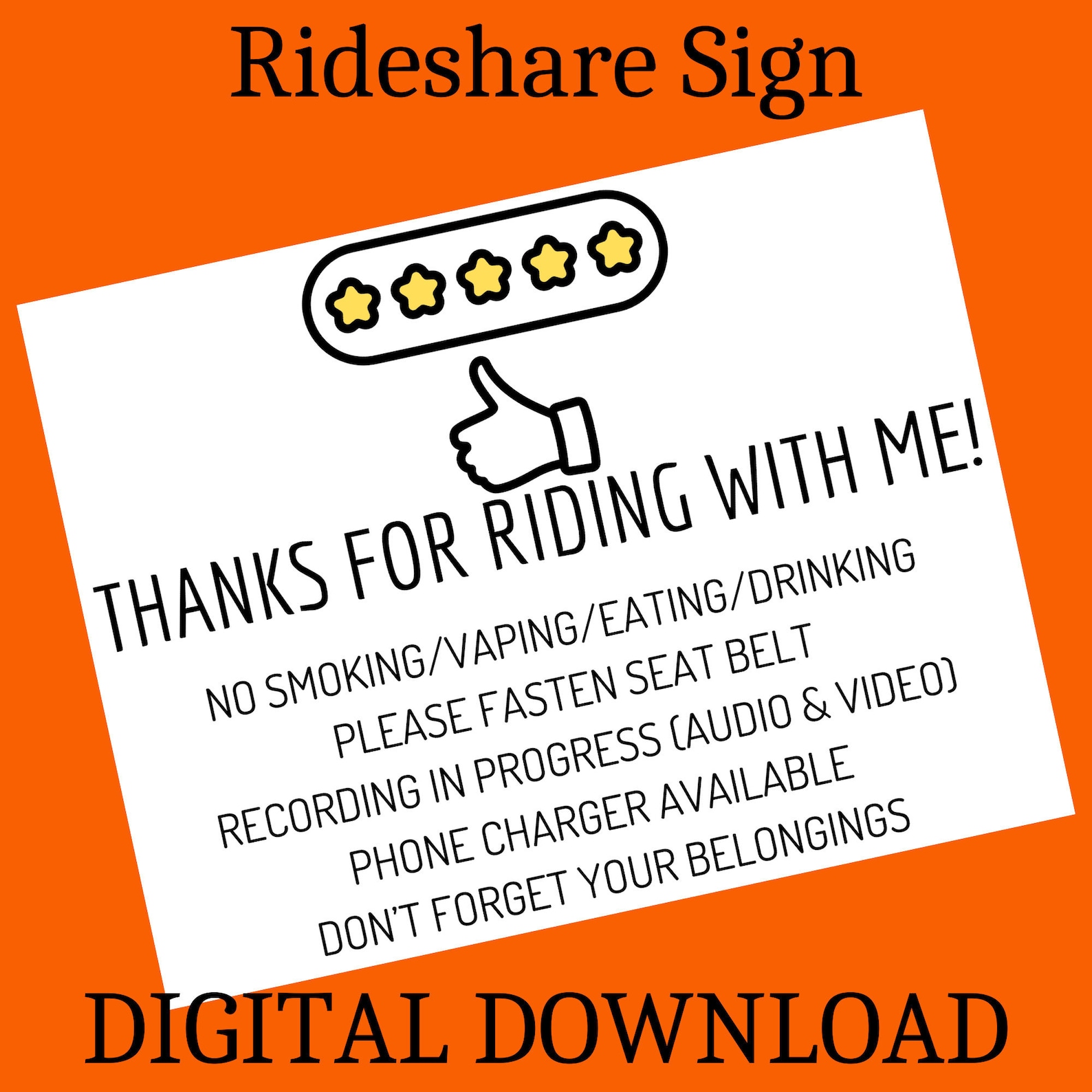 rideshare business cards 2