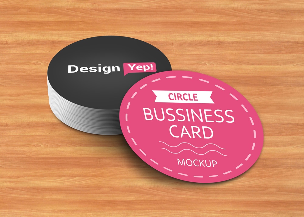 round business cards mockup 1