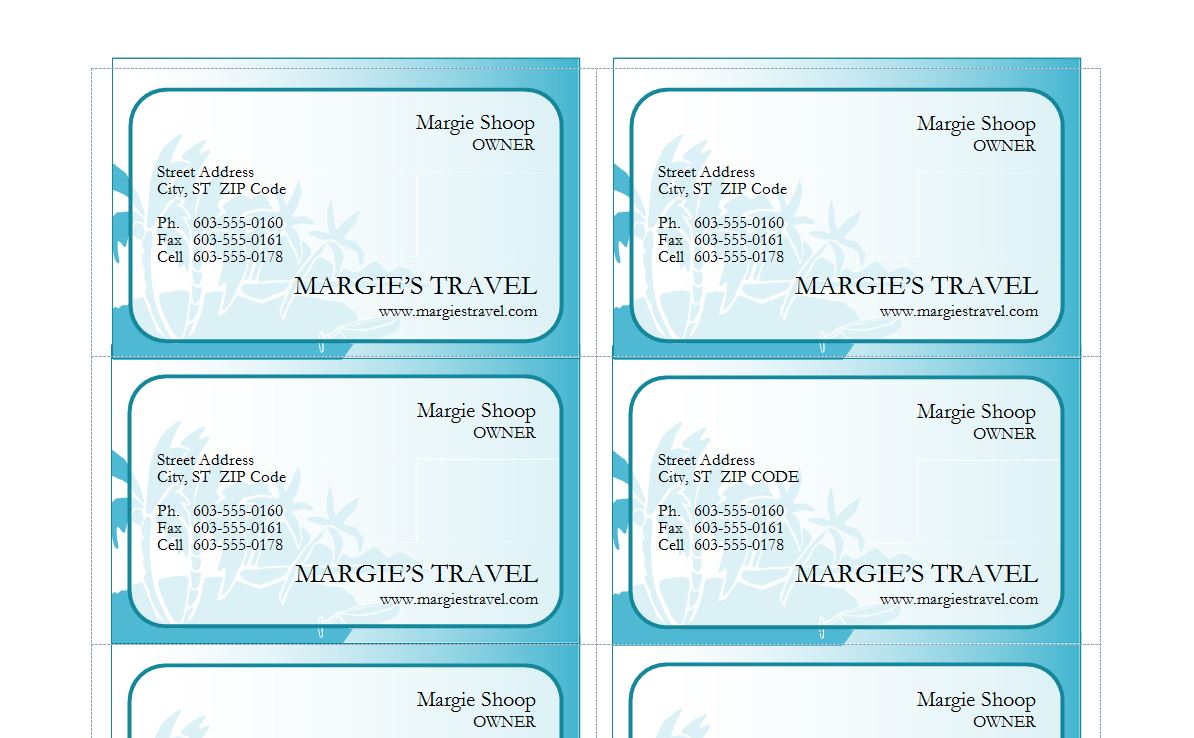 sample travel agent business cards 3