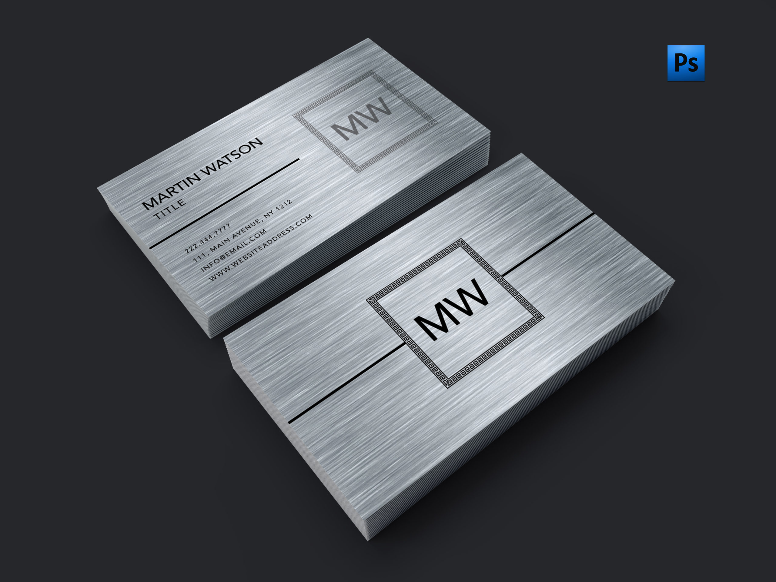 silver business cards 1