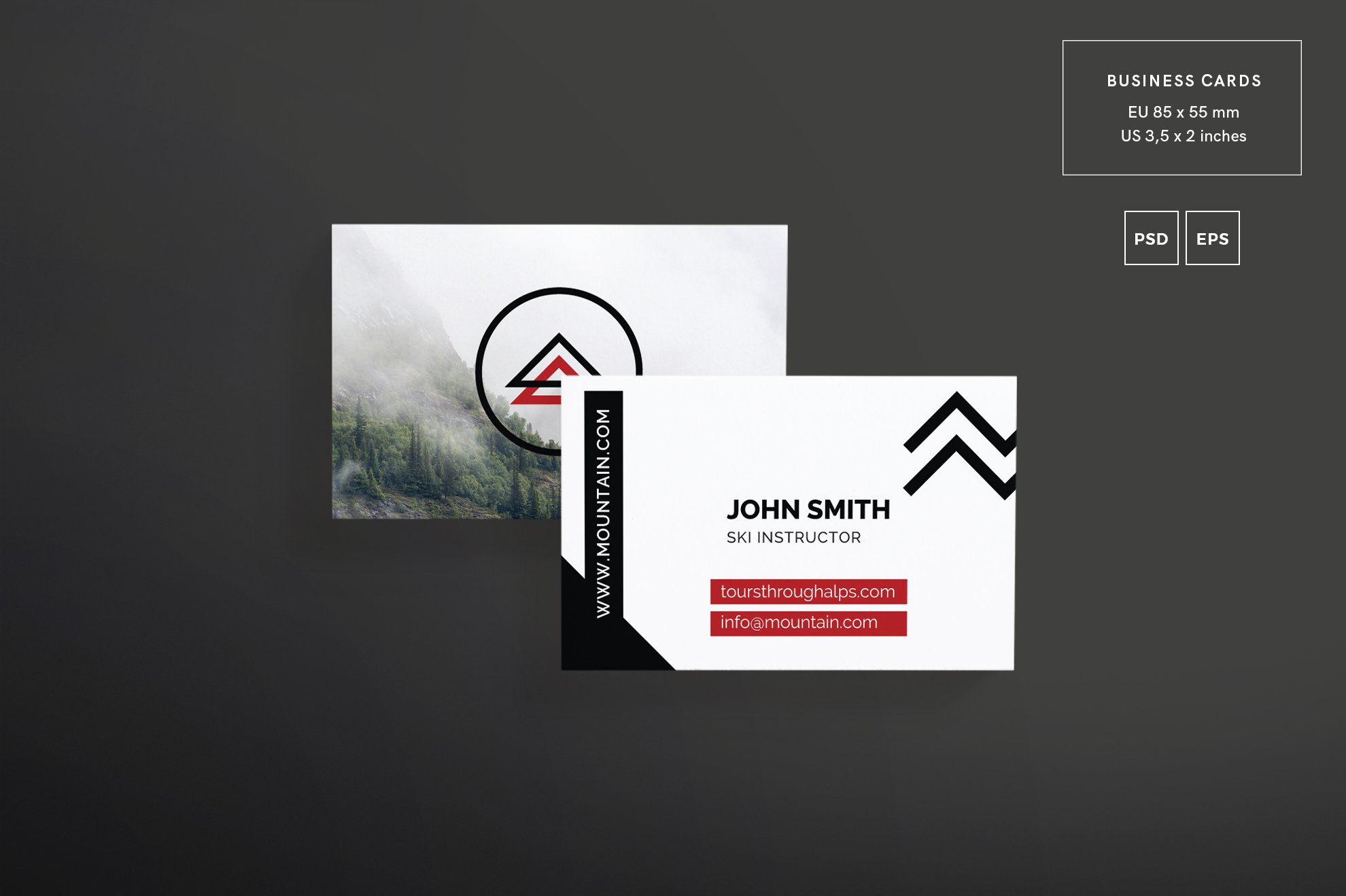 ski instructor business cards 2