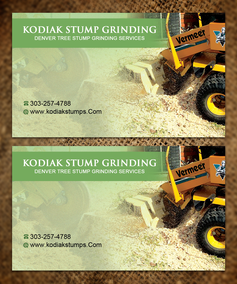 stump grinding business cards 2