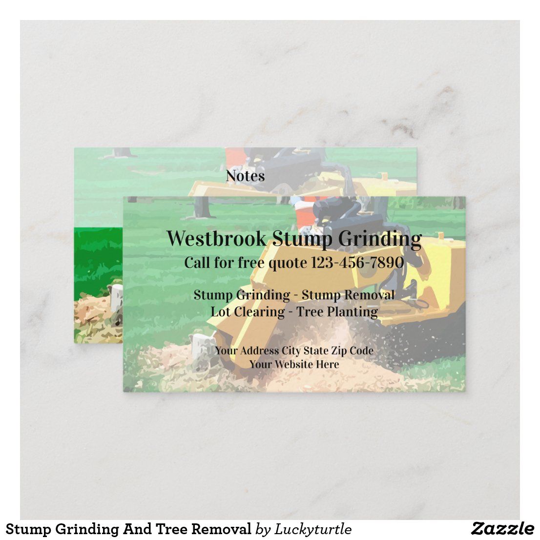 stump grinding business cards 3