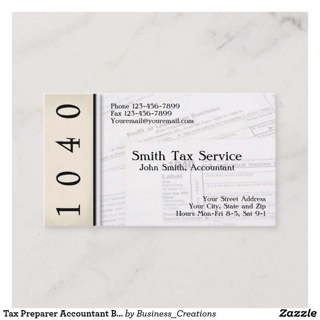 tax preparation business cards 3