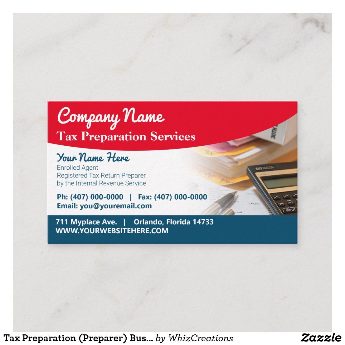 tax preparer business cards example 1