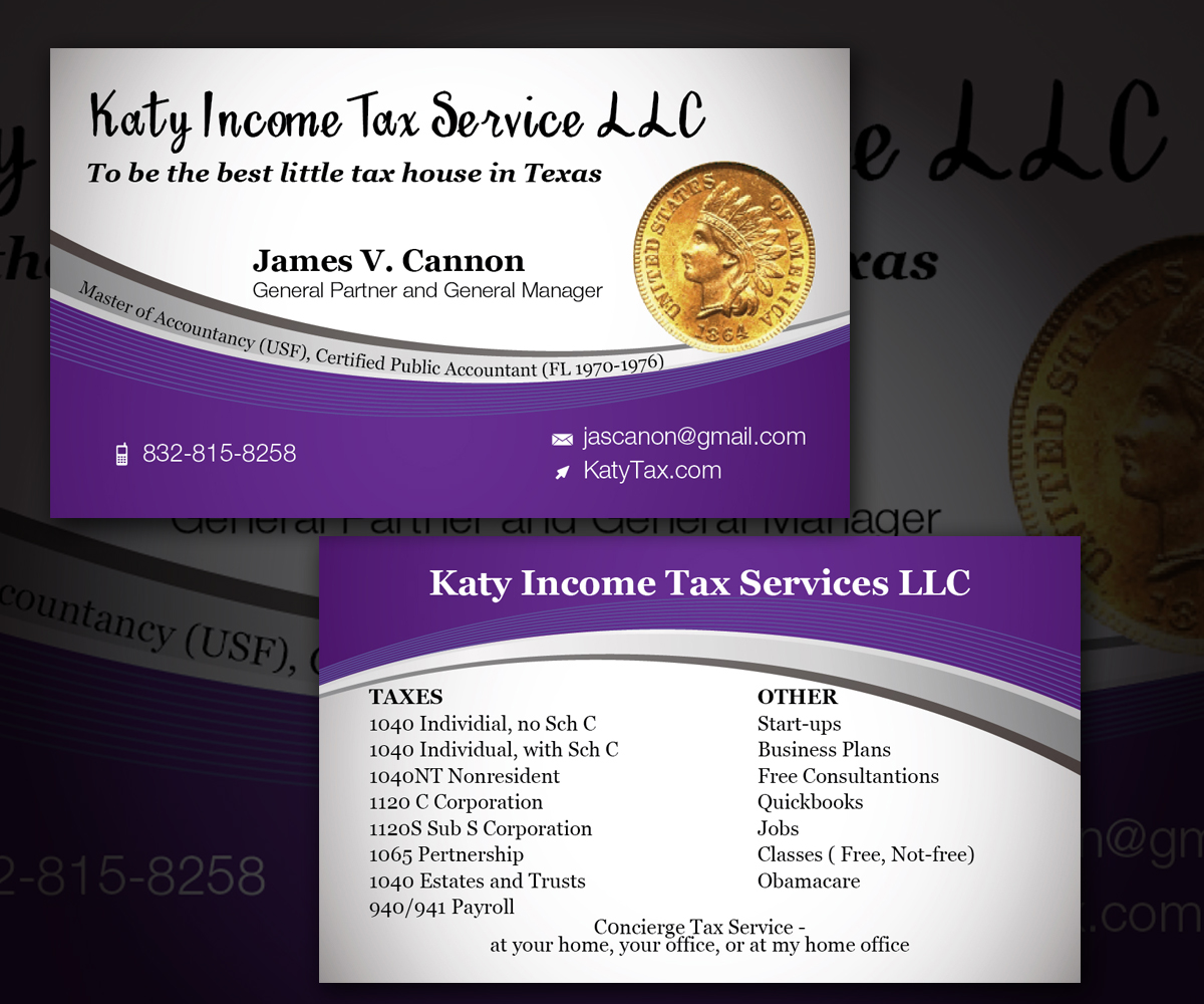 tax preparer business cards example 5