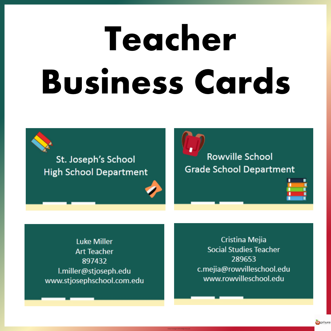 teacher business cards free templates 3