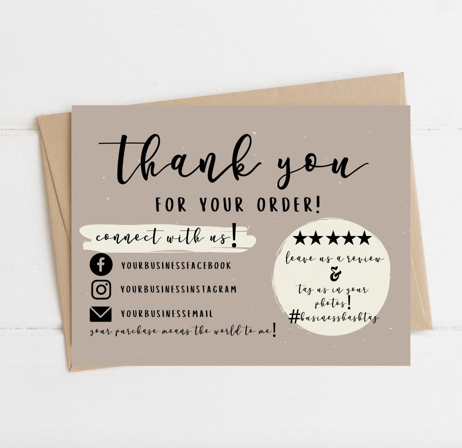 thank you cards with business card slot 2