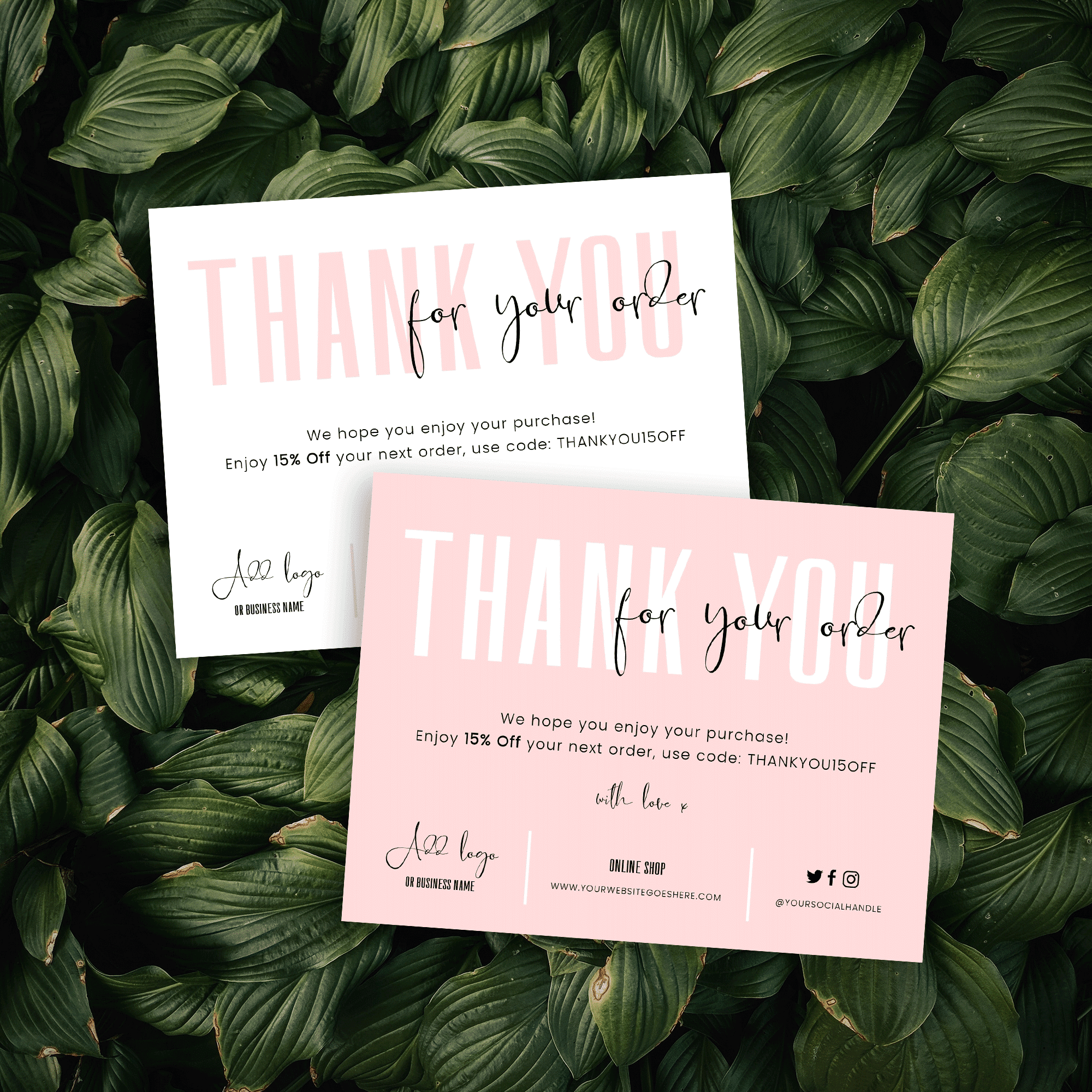 thank you cards with business card slots 2