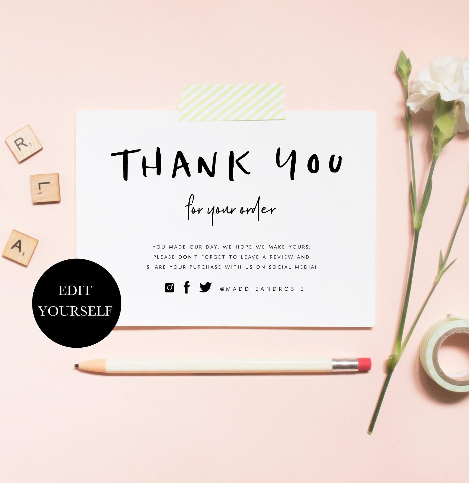 thank you for your order business cards 3