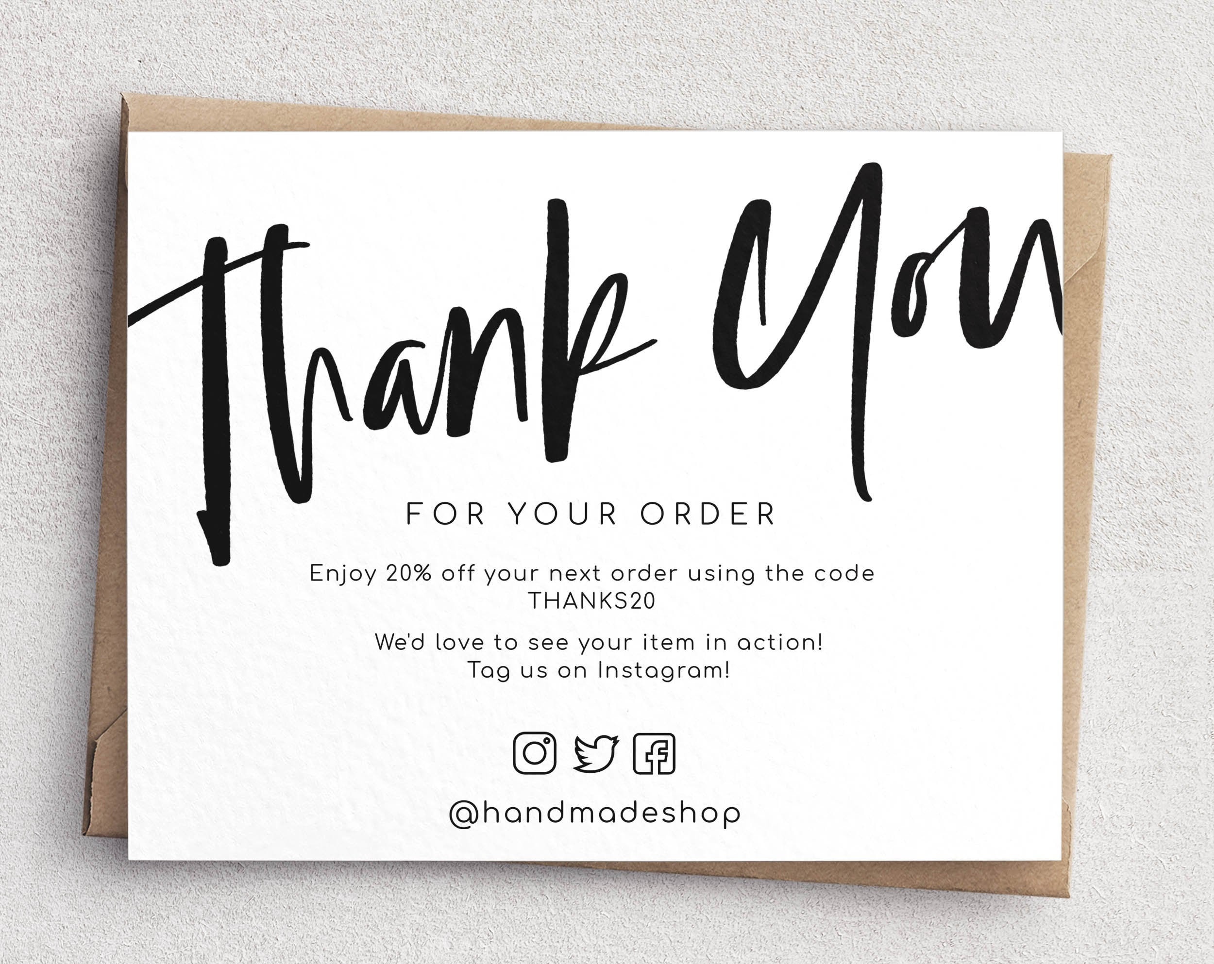 thank you for your purchase business cards 2