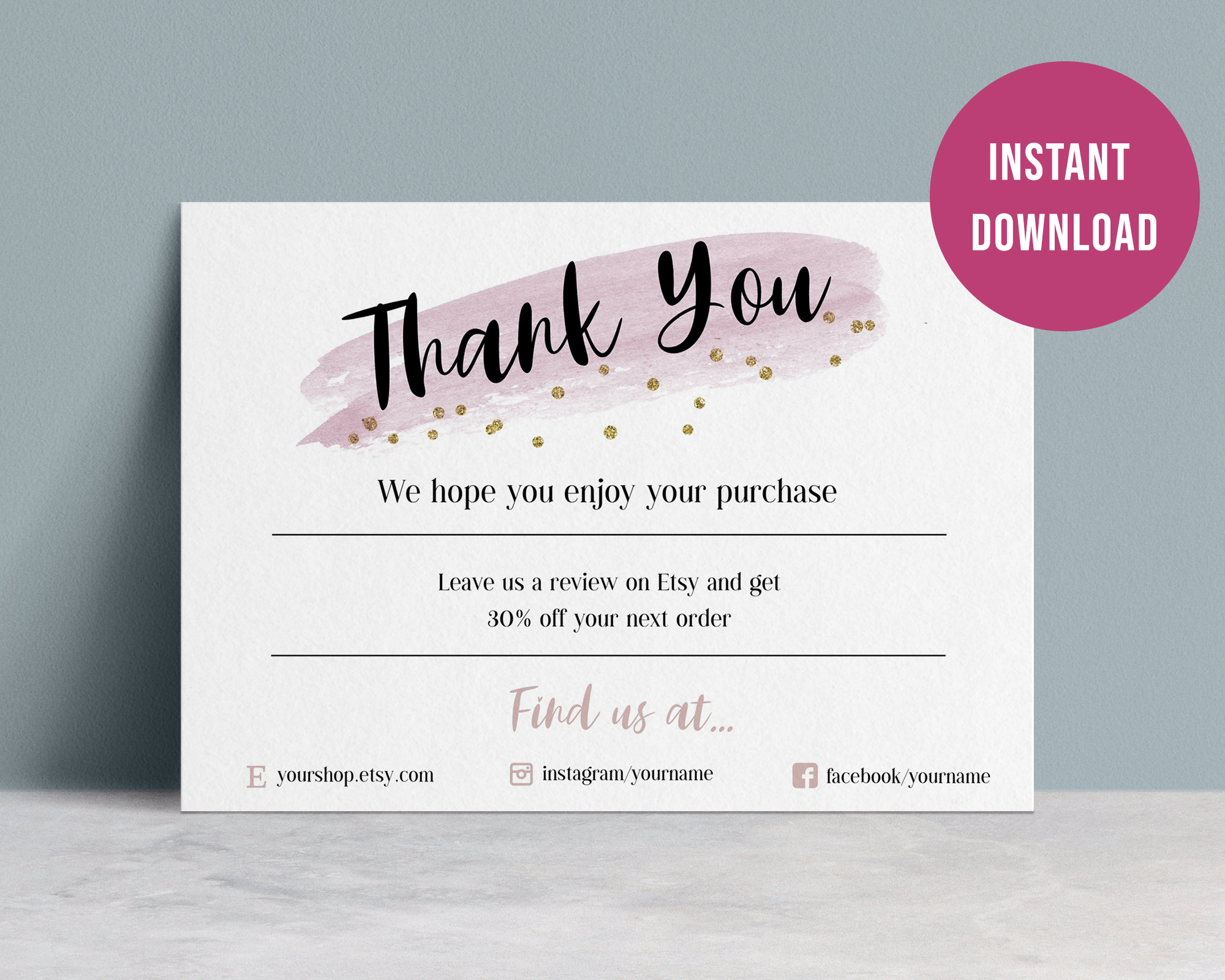 thank you for your purchase business cards 3