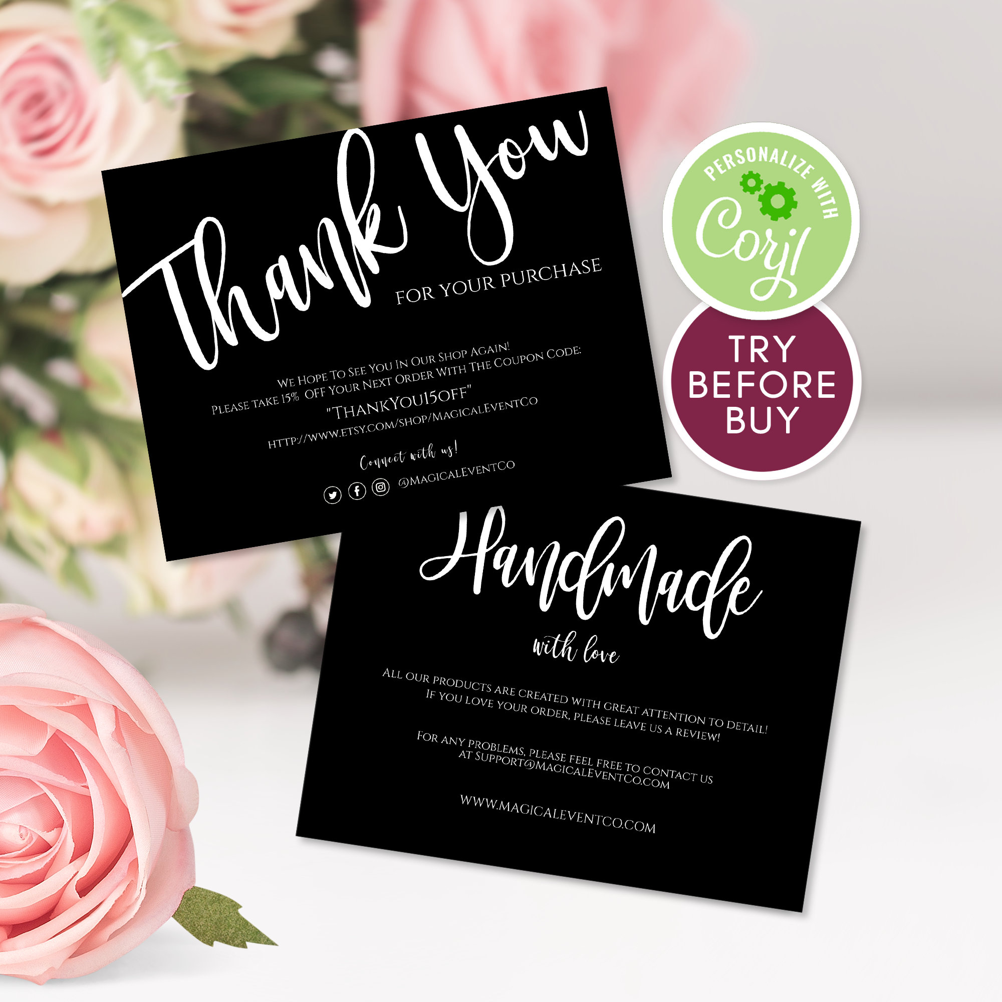 thank you for your purchase business cards 4