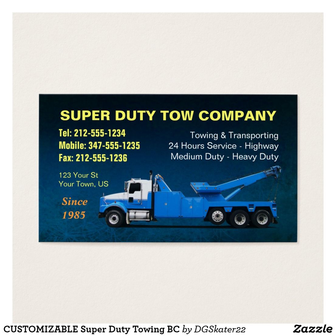 tow truck business cards 1