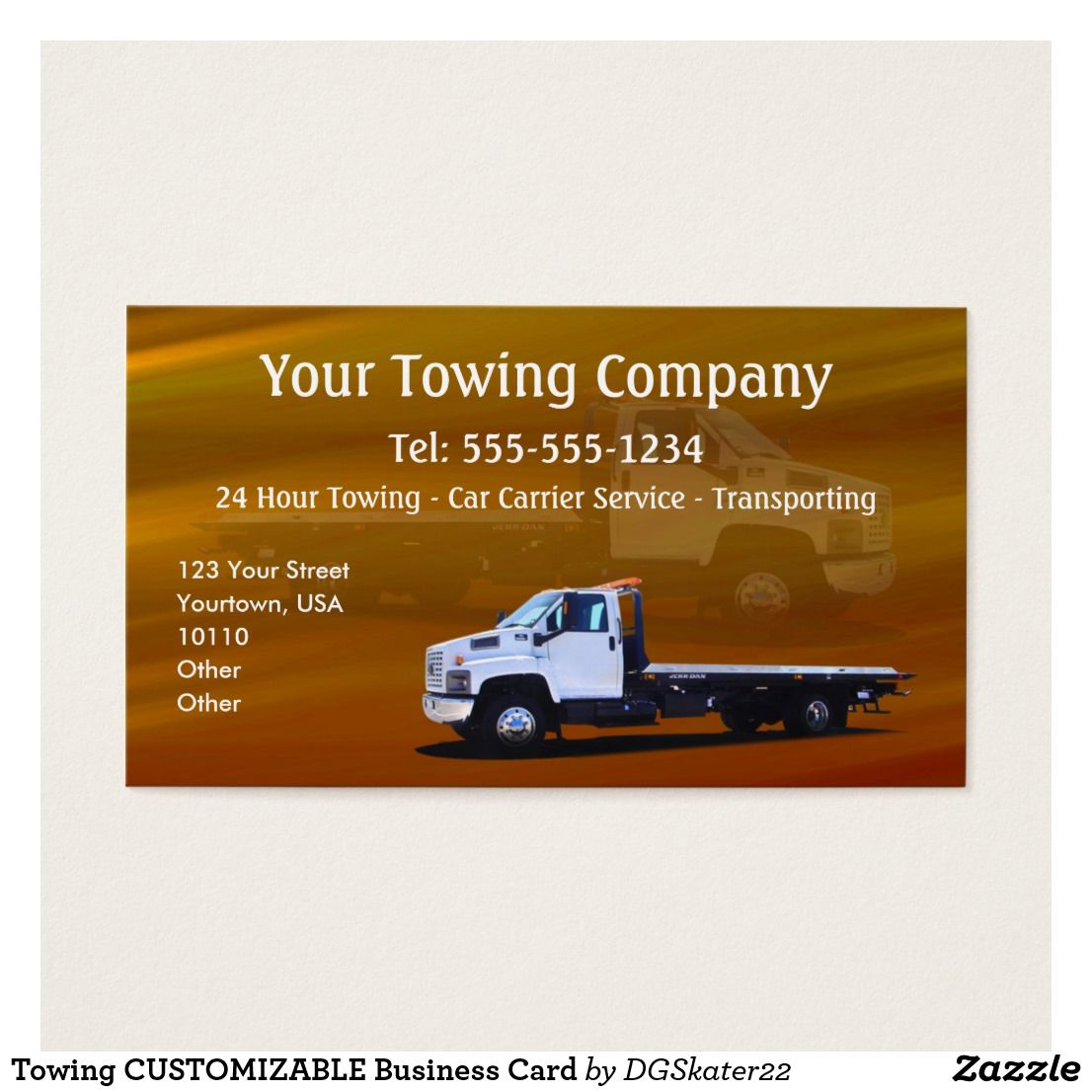 towing business cards templates 3
