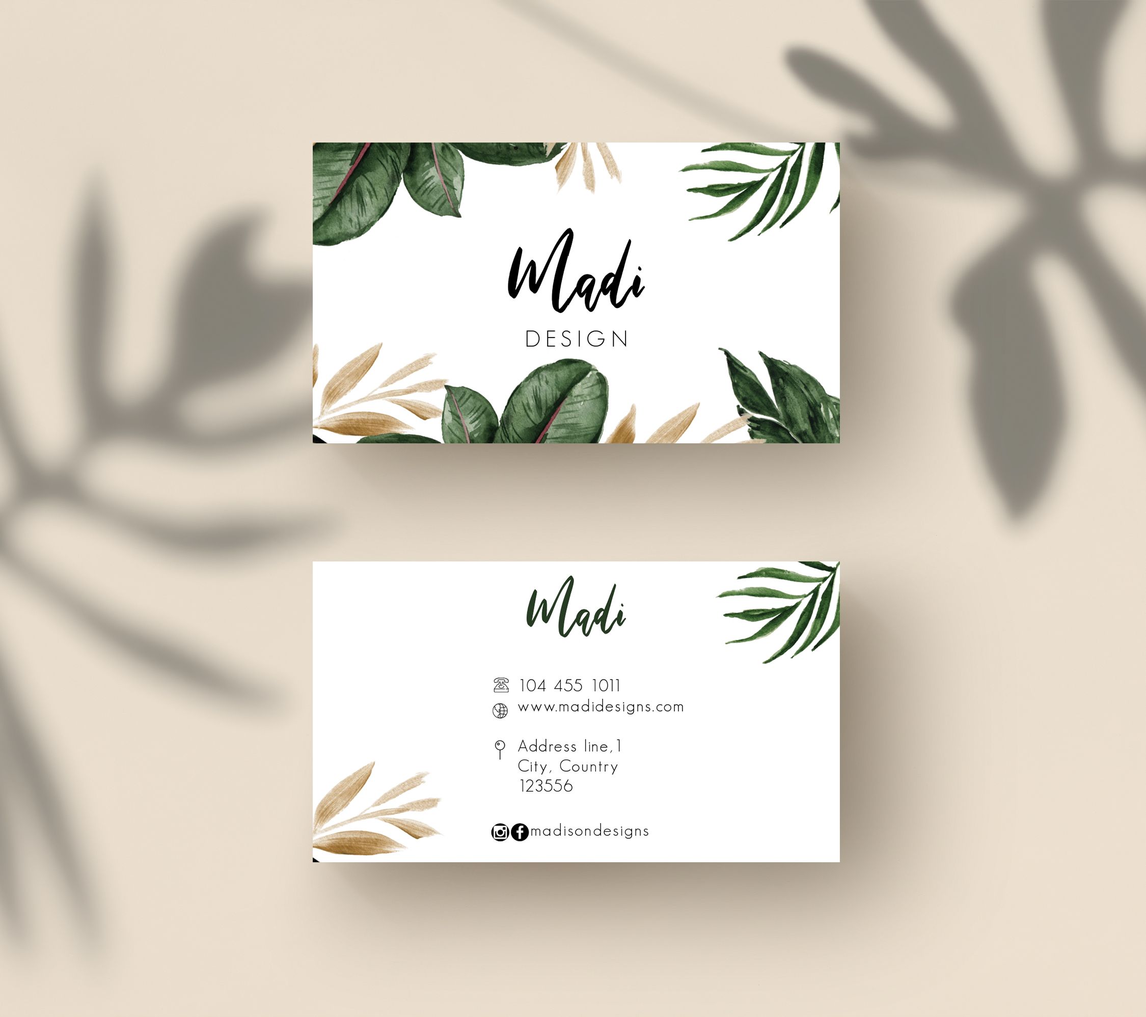 tropical business cards 2